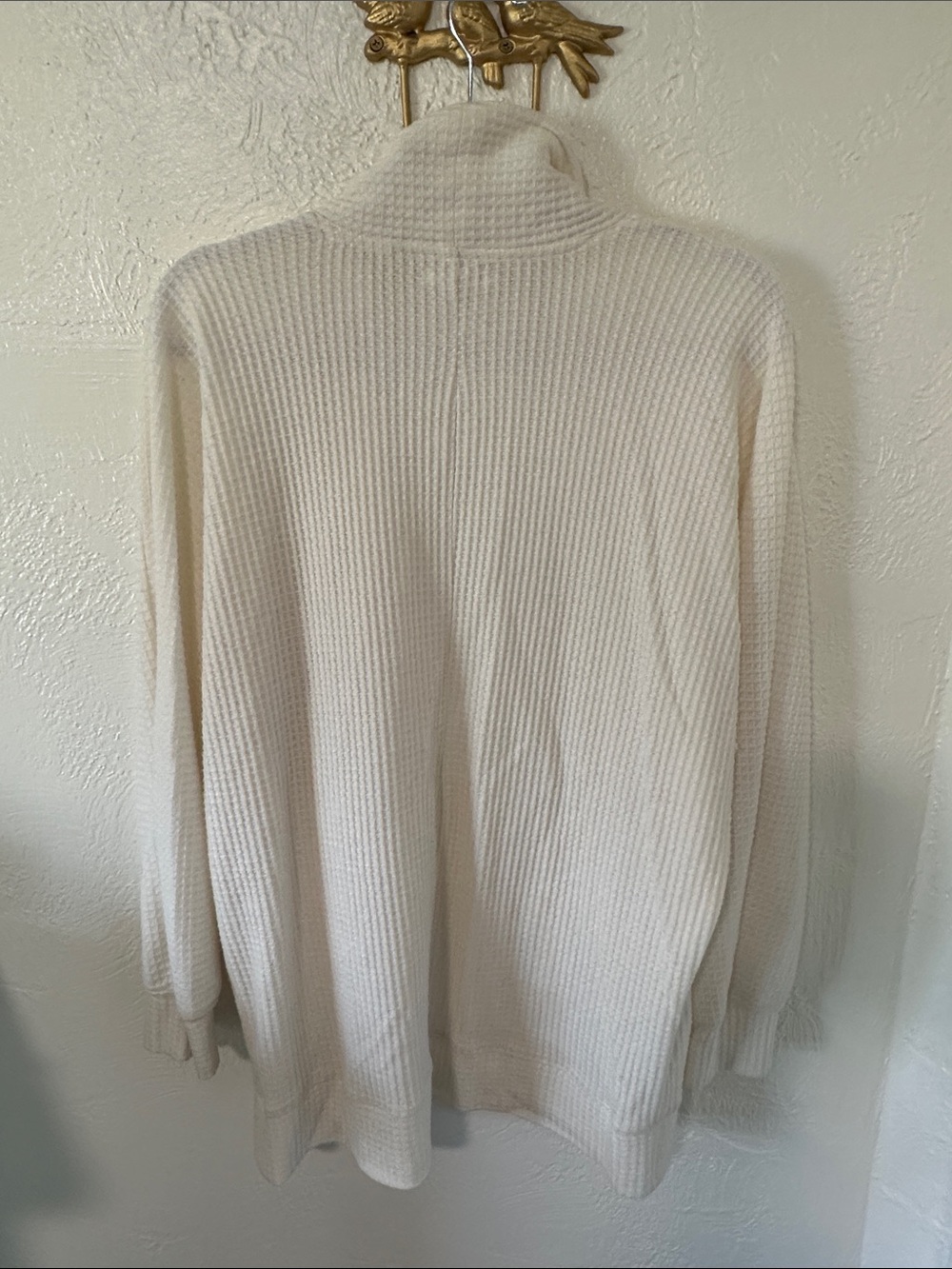 Maurices Cream Open-Front Waffle Cardigan - Picture 7 of 9